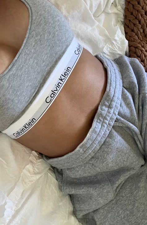 Calvin Klein Sports Bra, Calvin Klein Bralette, Grey Sweatpants, Cotton Logo, Lingerie Collection, Chic Design, Stretchy Fabric, Elastic Band, Bralette