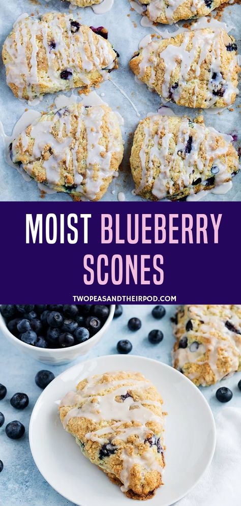 Perfect Scones Recipe, Berry Scones, Blueberry Scones Recipe, Scones Recipe Easy, Sourdough Starter Discard Recipe, Cookies Healthy, Blueberry Breakfast, Blueberry Cream Cheese, Scones Recipe