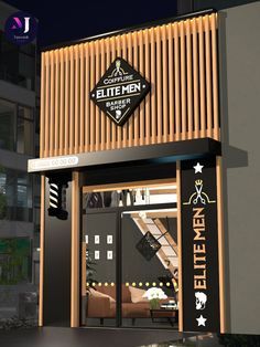 Front Shop Design Ideas, Barber Shop Front Design, Acp Board Design For Shop, Shop Board Design Ideas, Barbershop Design Exterior, Barber Shop Sign Board Design, Shop Front Design Indian, Shop Signboard Design, Shop Entrance Design