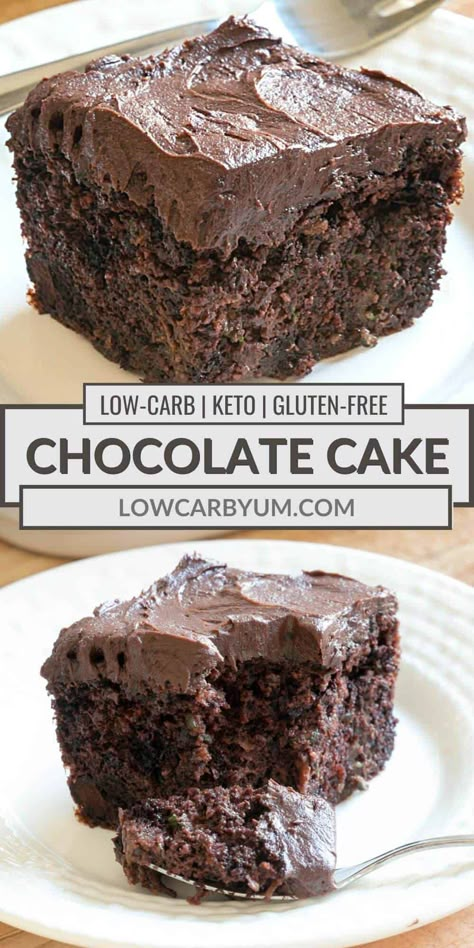 Keto Cake Recipes, Low Carb Chocolate Cake, Low Carb Cakes, Chocolate Zucchini Cake, Gluten Free Chocolate Cake, Keto Cakes, Keto Chocolate Cake, Low Carb Cake, Postre Keto