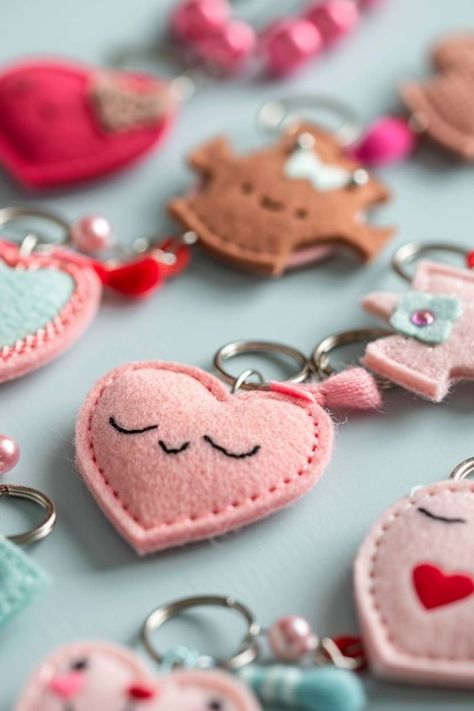 37 Creative Felt Craft Ideas for Fun DIY Art Projects at Home Circuit Felt Projects, Easy Felt Patterns, Non Sewing Fabric Crafts, Felt Pins Brooches Diy, Small Hand Sewn Projects, Felt Projects To Sell, Diy Gifts Useful, Sewn Keychain Ideas, Felt Diy Gifts