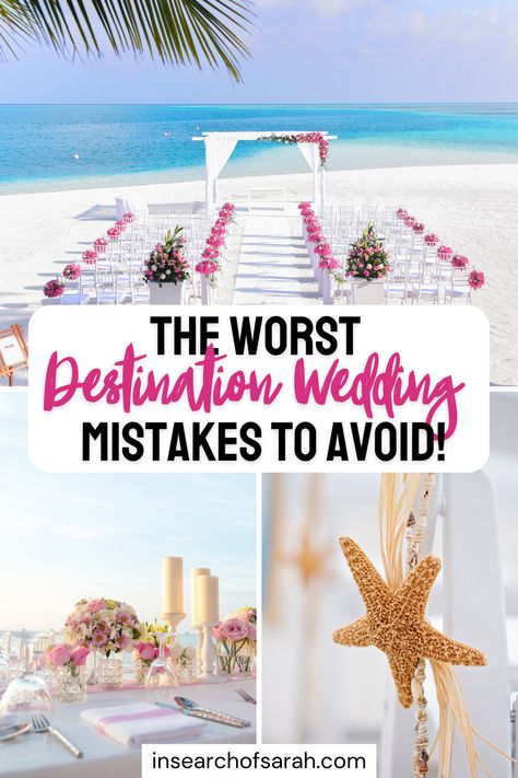 destination wedding mistakes Wedding Vacation Ideas, Destination Wedding Ceremony Ideas, Cruise Destination Wedding, Destination Wedding Simple, Cuba Wedding Ideas, Mexico Wedding Favor Ideas, Destination Wedding Hacks, Beach Wedding Tips, Island Destination Wedding