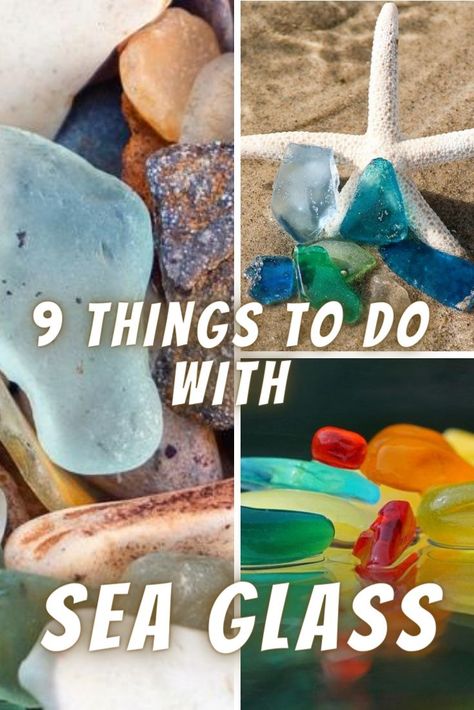 Art Ideas With Sea Shells, Crushed Seashell Crafts, Sea Glass Storage Ideas, Displaying Sea Glass Ideas, River Glass Ideas, Seaglass Projects Diy, Beach Glass Wall Art, Driftwood And Beach Glass Crafts, Beach Glass Suncatcher