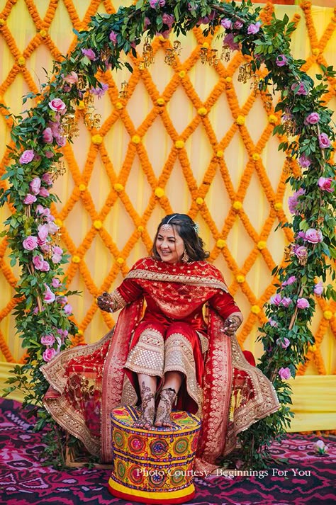 Gurpreet and Shiv | Punjab Weddings | WeddingSutra Indian Outdoor Wedding Decor, Haldi Ceremony Decorations, Haldi Decoration, Mehendi Decor Ideas, Haldi Decor, Outdoor Wedding Decor, Mehendi Decor, Wedding Decor Photos, Wedding Background Decoration