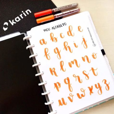 Alfabeto Brush Pen, Cose Aesthetic, Brush Pen Lettering, Brush Pen, Handwriting, Notebook, Pen, Paint, On Instagram