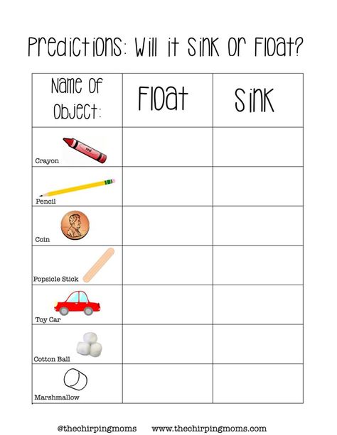 Things That Float And Sink In Water, Sink Or Float Stem Challenge, Science Preschool Lesson Plan, Float Or Sink Preschool, Homeschool Kindergarten Science, How To Homeschool Kindergarten, Science Experiments Kids Kindergarten, Sink And Float Preschool, Science For Kids Worksheets