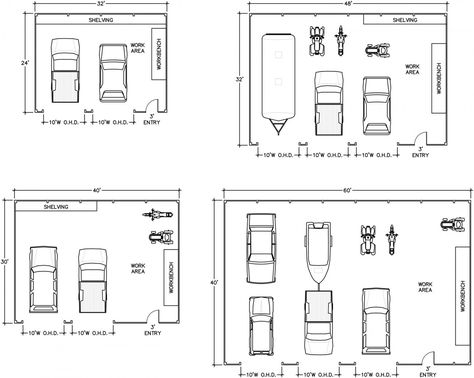 How Much Space Do You Need? | Timberline Buildings, Hegins, PA 30x30 Shop Plans, Garage Shop Plans Layout, Garage Size Layout, Garage Sizes Standard, 20x30 Shop Plans, Garage Sizes, Garage Layout Ideas Floor Plans, 30x40 Shop Layout, How To Build A Garage