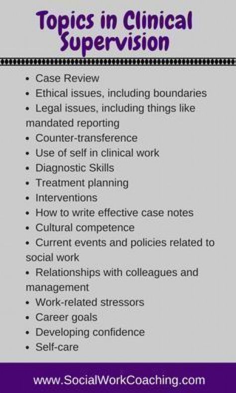 Topics in Clinical Supervision (can substitute social worker for any therapeutic professional) #clinicalsupervision #psychotherapy #psychology #social #psychology License Clinical Social Worker, Lcsw Clinical Supervision, Social Work Supervision Topics, Lcsw Supervision Topics, Clinical Supervision Activities, Social Work Supervision Ideas, Clinical Supervision Topics, Lcsw Aesthetic, Supervision Ideas