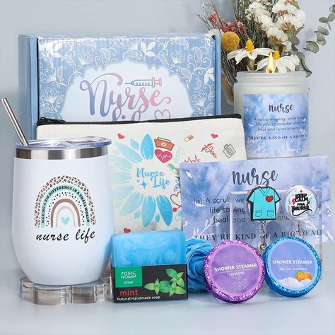 Are you stuck trying to buy the perfect gift for the hard-working, fabulous nurse in your life? We put together a bunch of different gift ideas as a gift box,1*tumbler with lids and straw,1*200g candle,1*small canvas bag,1*peppermint soap,2*badge clips,2*shower steamers.Perfect for a new nurse graduation,Nurse Week gift,Christmas and even that special birthday present. Nurse Tumblers, Small Canvas Bag, Graduation Nurse, Nurse Practitioner Gifts, Small Canvas Bags, Peppermint Soap, Nurse Tumbler, Nurses Week Gifts, Nurse Week