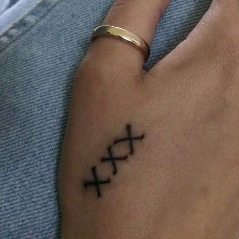 Back Of Hand Tattoos, Stick And Pokes, Stick Tattoo, Stick Poke Tattoo, Stick Poke, Grunge Tattoo, X Tattoo, Sharpie Tattoos, 4 Tattoo