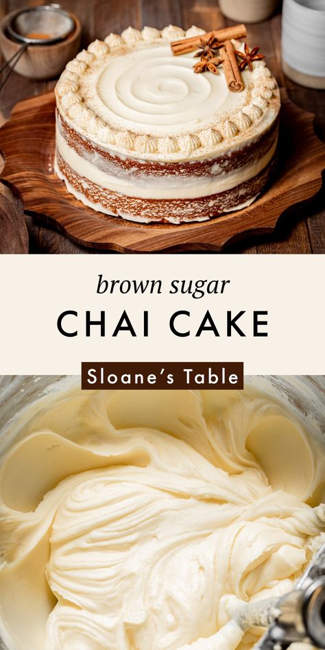 Chai Cake, Baking Sweets, Eat Dessert, Just Desserts, Cake Desserts, Sweet Recipes, Cooking And Baking, Brown Sugar, Baking Recipes