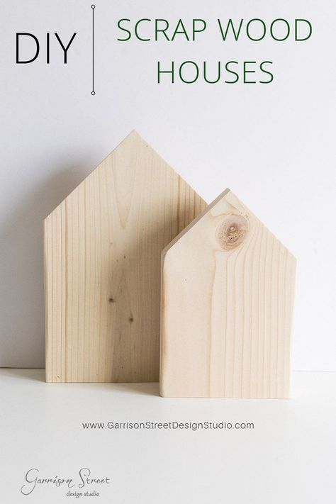 DIY Scrap Wood Houses | ©️GarrisonStreetDesignStudio | Christmas | Holiday | Houses | Scrap | Village | Modern | Rustic | Farmhouse | Wooden | Neutral | Mini | Small | Tabletop | DIY | Budget | Cheap | Decor | Ideas | Inspiration | Easy | Decorations | Home | Simple | Xmas | Fun | Display | Centerpiece | Themes | Small | How to Make | Tutorial | Craft | Hearth & Hand | Magnolia | Centerpiece | Pieces | Wood | Scene | Scandinavian | Cozy | Minimalist | Scan Scrap Wood Houses, Cheap Decor Ideas, Scandi Hygge, Tabletop Diy, Magnolia Centerpiece, Diy Scrap Wood, Easy Decorations, Holiday Houses, Diy Table Top