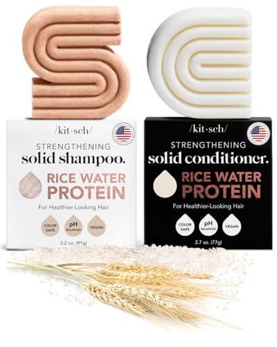 Limited-time deal for Prime Members: Kitsch Rice Bar Shampoo and Conditioner Bar for Hair Growth | Made in US | Rice Shampoo Bar & Conditioner Bar for Strengthening Hair | Rice Water Shampoo Bar & Conditioner Soap | Paraben Free, 2pc Set Kitsch Shampoo Bar, Bar Shampoo And Conditioner, Rice Water Conditioner, Rice Water Shampoo Bar, Rice Shampoo Bar, Rice Water Shampoo, Rice Shampoo, Rice Bar, Hair Conditioner Bar