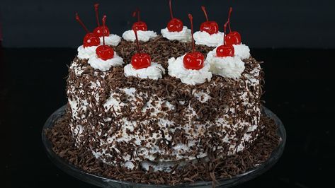 Black Forest Cake Recipe | Steffi's Recipes Black Forest Cake Recipe, German Cake, Black Forest Cake, Forest Cake, Cake Delivery, Cake Videos, Cake Cover, Special Cake, Chocolate Shavings