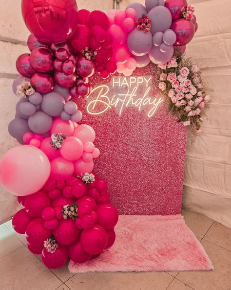 Happy Birthday! #pink #pinkpinkpink #birthdaygirl #happybirthday #felizcumpleaños Magenta Birthday Theme, Hot Pink Birthday Theme, 50 Shades Of Pink Party, Hot Pink Party Decorations, Shades Of Pink Party, Hot Pink Birthday Decorations, Hot Pink Birthday Party, Pink Birthday Theme, Pink Birthday Decorations