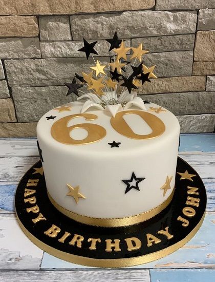 20 Simple 60th Birthday Cake Designs with Pictures in 2024 Vanilla Birthday Cake For Men, Womans 60th Birthday Cake, Men's 60th Birthday Party Ideas, 60th Birthday Cake Man, Black And Gold 60th Birthday Cake, Cake Designs For 60th Birthday, 60 Year Old Birthday Cake, 75th Bday Cake, 60th Birthday Cake For Men Dads