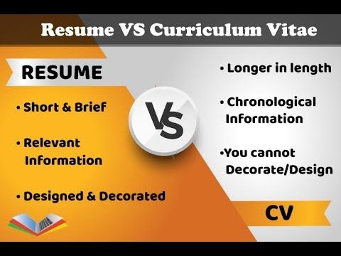 Difference Between Curriculum Vitae And Resume