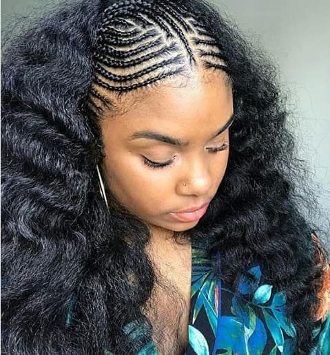 braided top with open wavy sides braids hairstyles pictures natural hair styles cornrow easy half asian