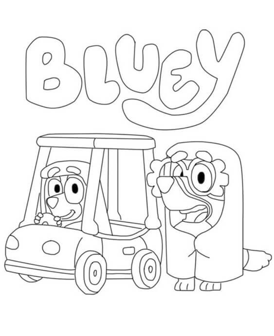 Bluey and Bingo playing Coloring Pages For Kids. Bluey Disney Descubra ...