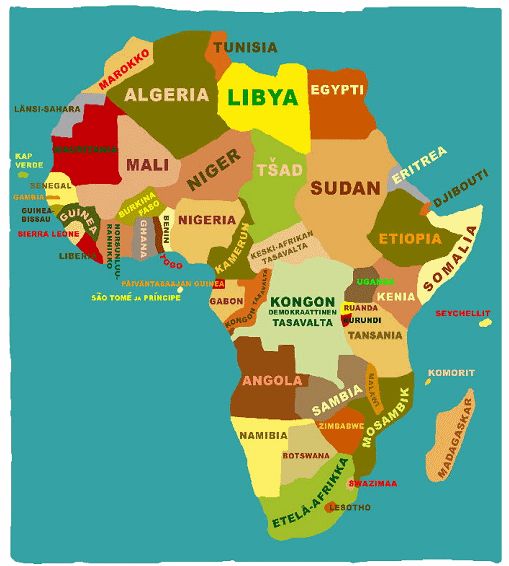 Moped: Afrikka ja afrikkalaiset | Africa, Illustrated map, Libya