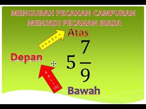 Cara Mengubah Pecahan Campuran Menjadi Pecahan Biasa Pecahan Pencampuran Youtube