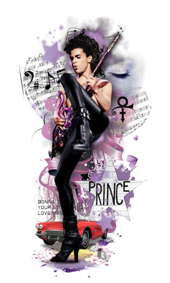 Let's Go Crazy by duchessbee on Polyvore featuring art, purple and prince