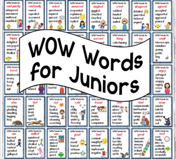 This File Consists Of 40 Wow Word Posters 2 Per Page Height 7 4 By Width 4 8 A Version Of Wow Words For Older Student Synonym Posters Wow Words Word Poster