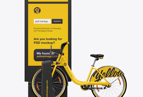 Download Bicycle Sharing System Mockup In Vehicle Mockups On Yellow Images Object Mockups Mockup Psd Mockup Free Psd Free Mockup