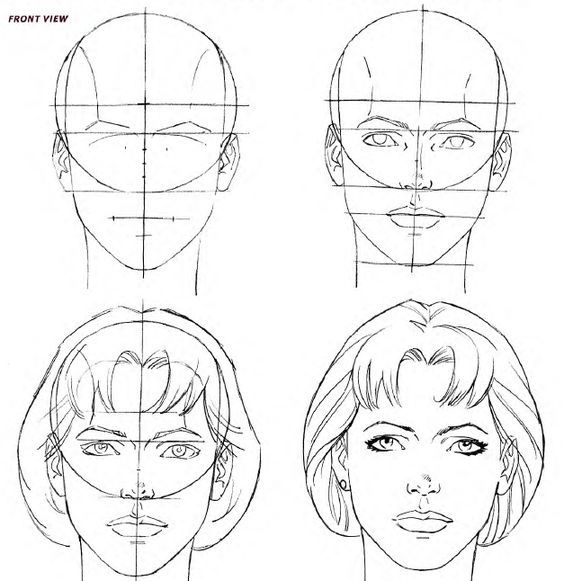 three different faces with the same line drawn on each face, and one is ...