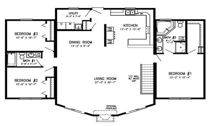 the floor plan for a two story house