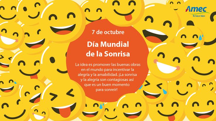 a group of yellow smiley faces with the words dia mundial de la sonrisa