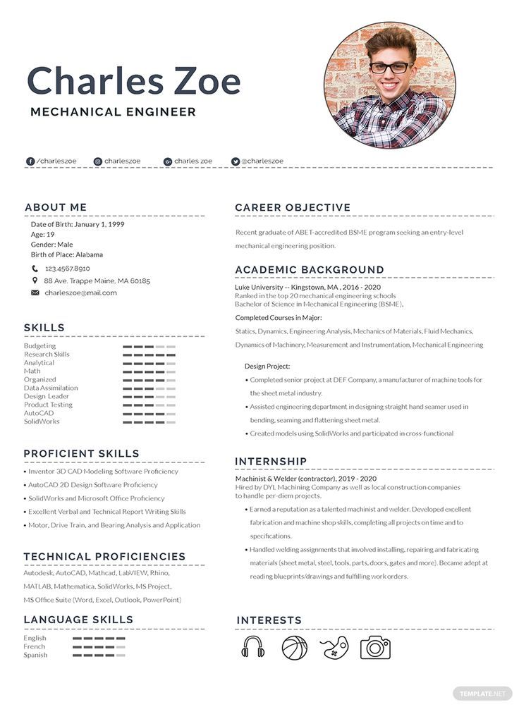 FREE Mechanical Engineer Fresher Resume Template Download 919 Resume