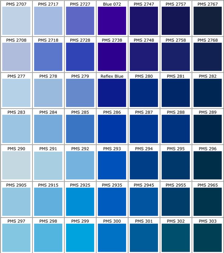 Pantone Color Chart Blue