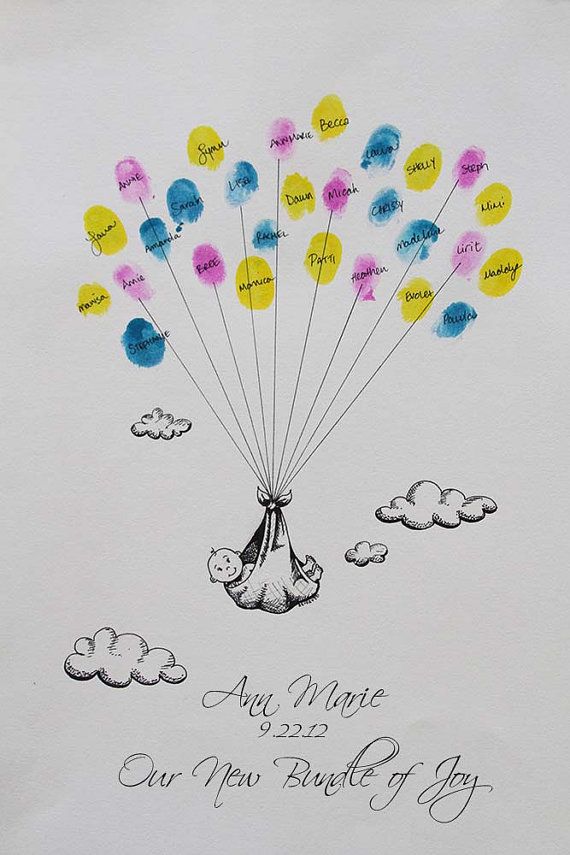 a drawing of a bunch of balloons in the sky with words written on each balloon