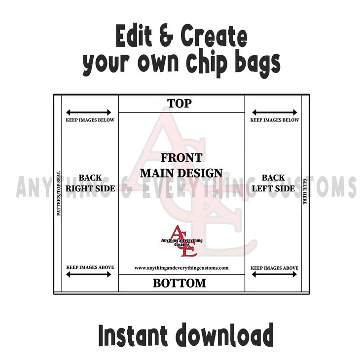 Chip Bag Template | Chip bag, Free birthday stuff, Diy kids tent