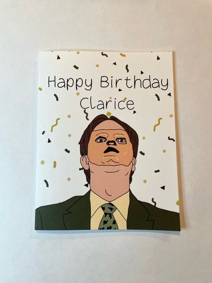 Dwight Schrute Birthday Card | Clarice The Office Happy Birthday Card ...