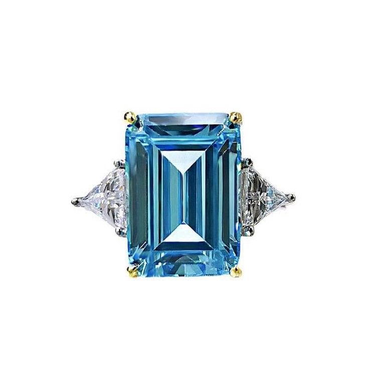 an aqua and white diamond ring