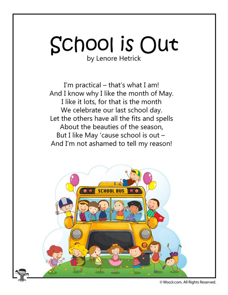 a school bus with the words school is out