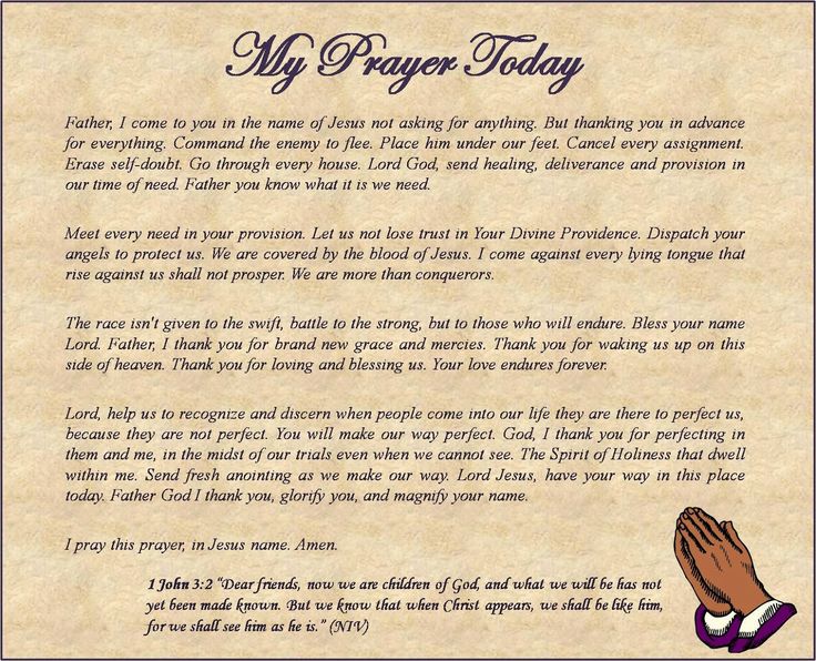 an image of a prayer paper with the words my prayer today