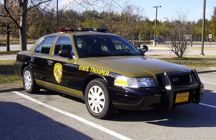 a police car parked in a parking lot