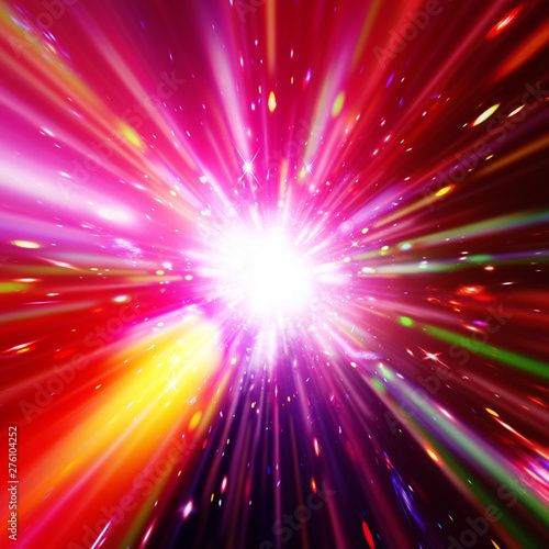 Vivid colorful background with starburst. Abstract radial lines fading ...