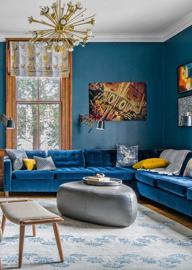 Moody And Dramatic Dark Living Room Ideas and Paint Inspiration Blue