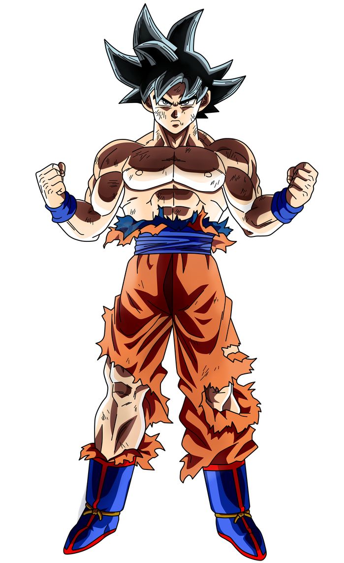 gohan from dragon ball super saiyans standing with his hands in the air