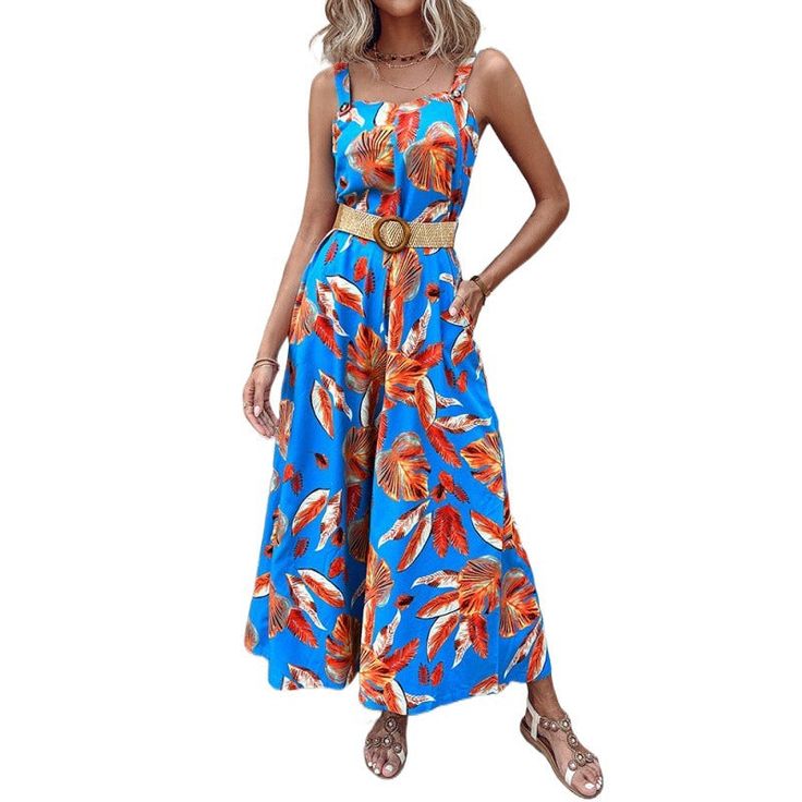 Features: Style: Fashion Occasion: Daily Material: Polyester Neckline: Square Neckline Sleeves: Sleeveless Pattern: Floral Print Type: Fashion Summer Jumpsuits Season: Summer Size Bust Length Unit cm inch cm inch S 90 35 128 50 M 94 37 129 51 L 100 39 130 51 XL 106 42 131 52 2XL 112 44 132 52 Summer Jumpsuits, Jumpsuit Summer, Square Necklines, Pattern Floral, Fashion Summer, Square Neckline, Season Summer, Style Fashion, Floral Print