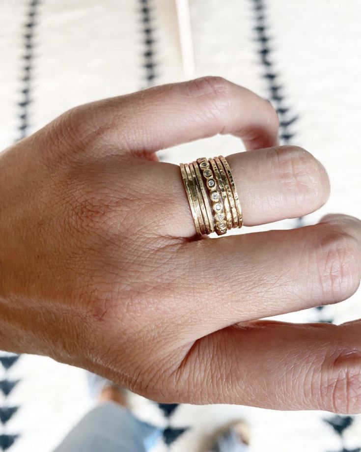 solid JP stack ✨​​​​​​​​​​​​​​​​​​​​​​​​ Hammered 14k Gold Stackable Rings, Yellow Gold Hammered Stackable Rings, Dainty Stackable Bands, Adjustable Stackable Rings Stamped 14k, Adjustable Stackable 14k Gold Rings, Everyday Gold Eternity Band, Everyday 14k Gold Round Eternity Band, 14k Gold Stackable Round Bands, Heirloom Style Stackable Round Eternity Band