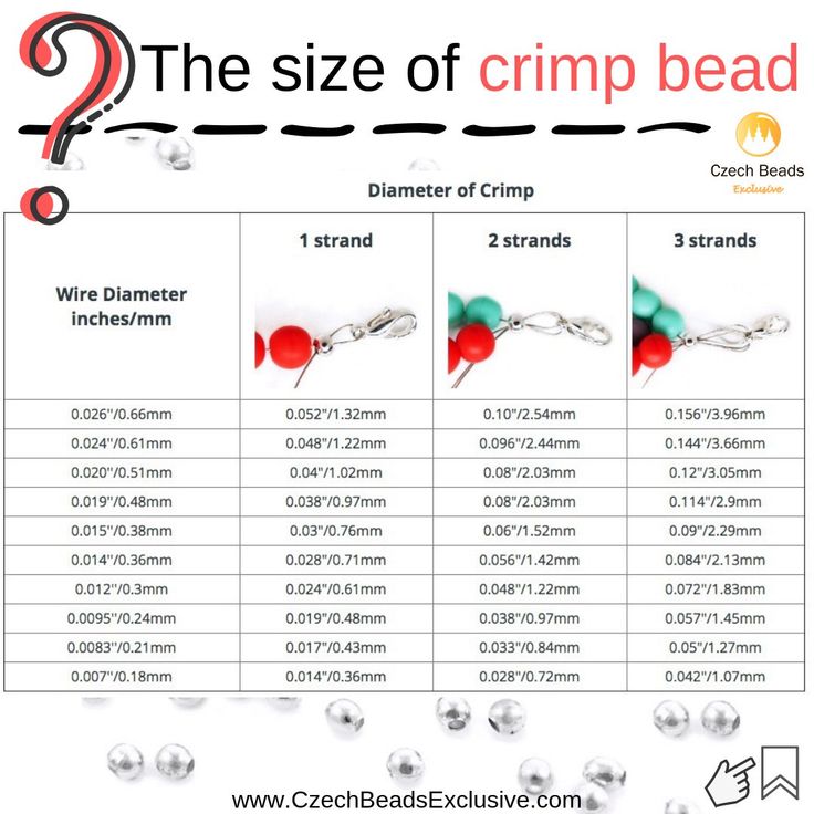 the size of crimped beads