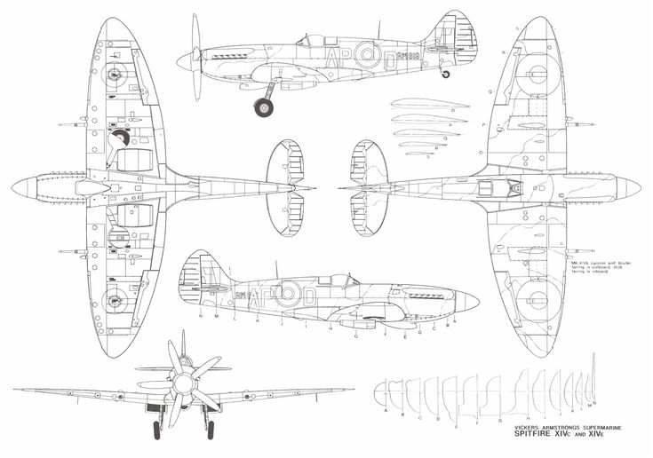 the plans for an airplane are shown in black and white