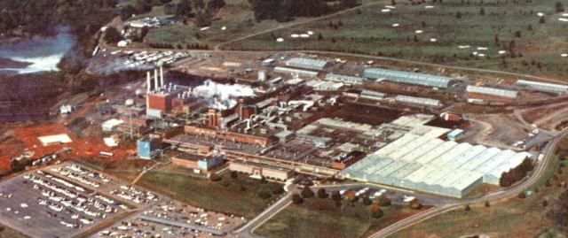 an aerial view of a large industrial area