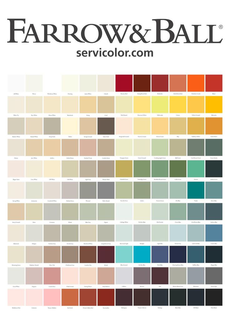 the color scheme for farrow & ball's paint palettes is shown here