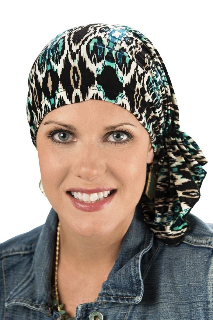 slinky headwrap pre-tied scarf - with ruffles worn to the side Hats For ...